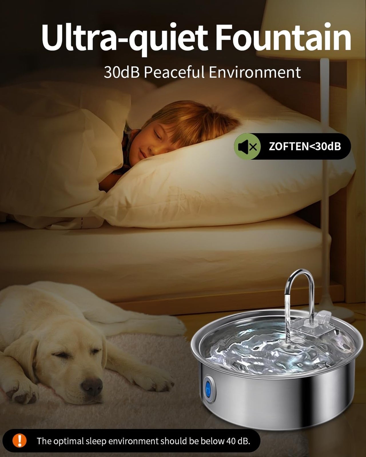 Dog Water Fountain for Large Dogs,7L/236Oz/