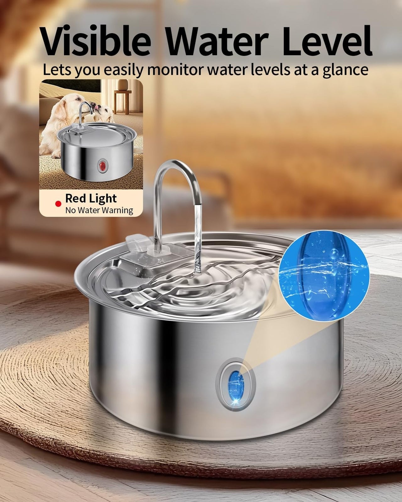 Dog Water Fountain for Large Dogs,7L/236Oz/