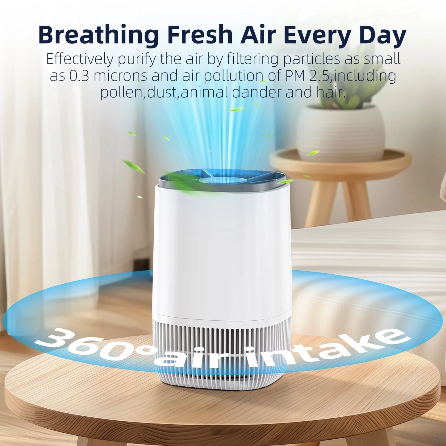 HEPA Air Purifier for Home – Smoke, Pollen & Pet Dander Cleaner