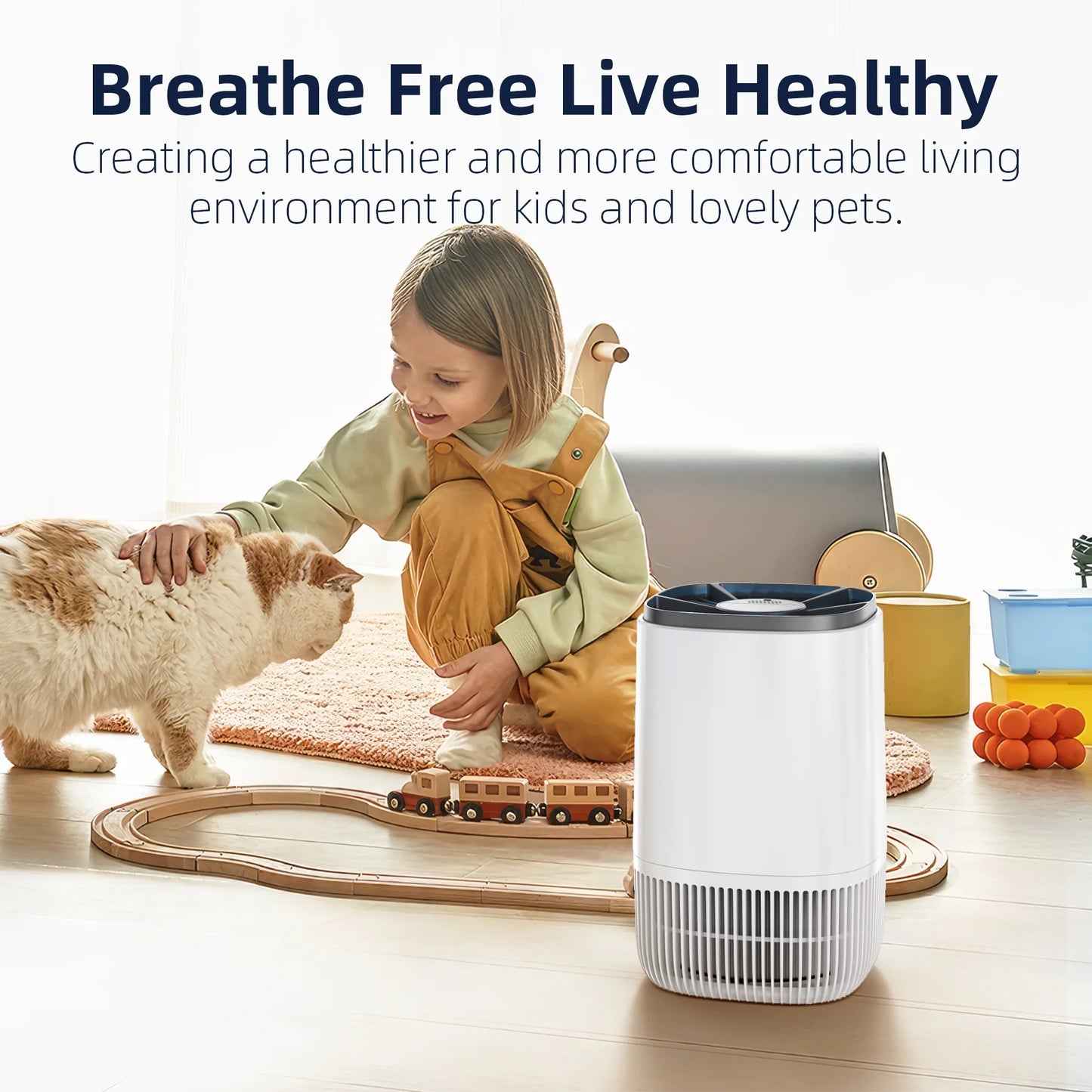 HEPA Air Purifier for Home – Smoke, Pollen & Pet Dander Cleaner