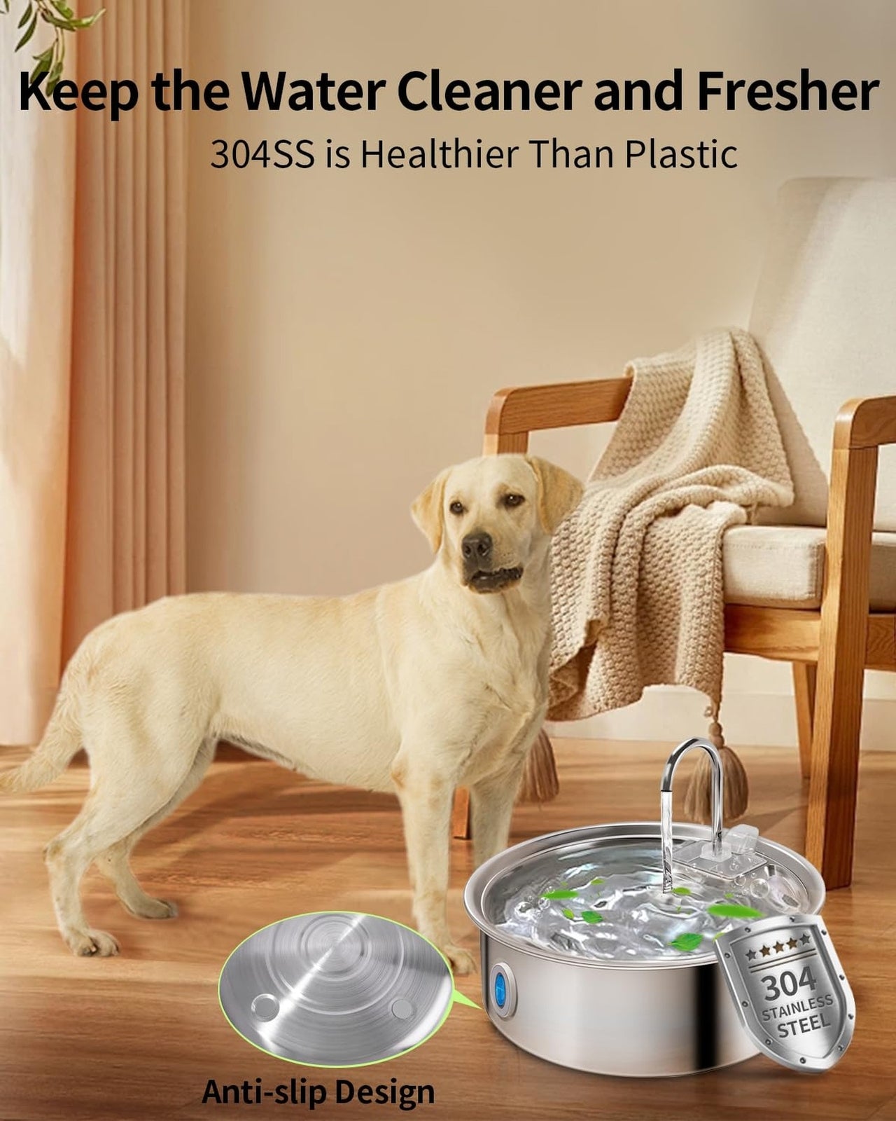Dog Water Fountain for Large Dogs,7L/236Oz/